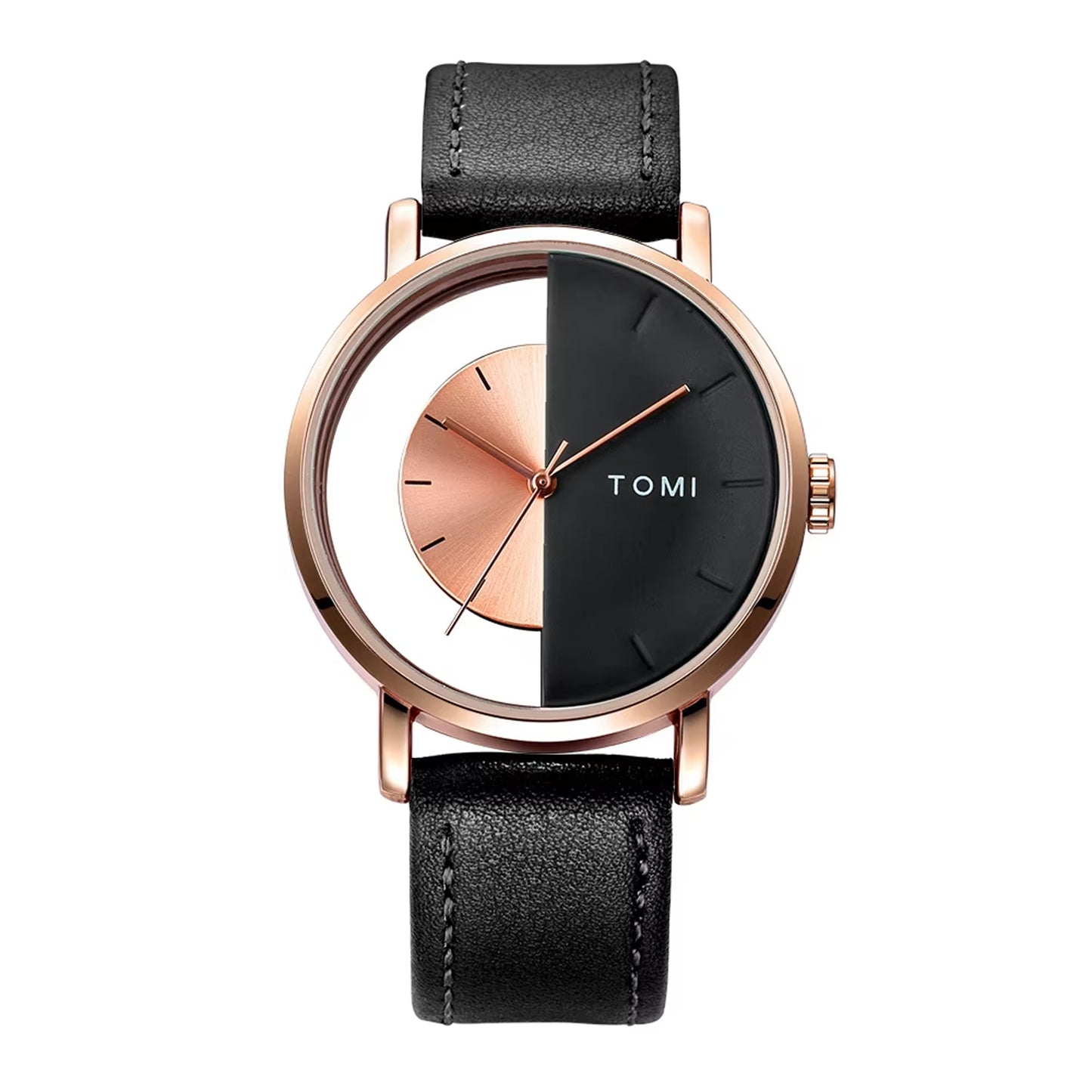 TOMI Half Dial Transparent Watch (Unisex)