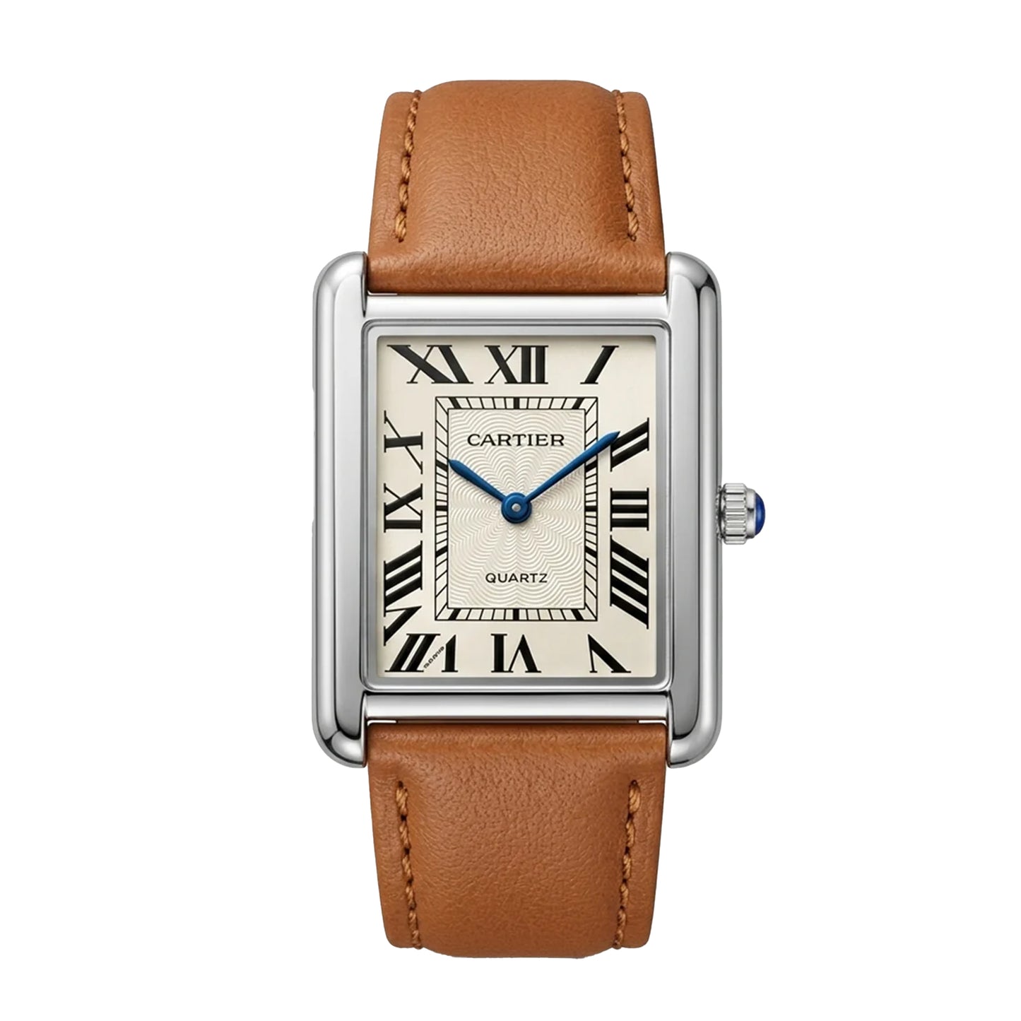 Cartier Tank Black Leather Strap Unisex Watch
