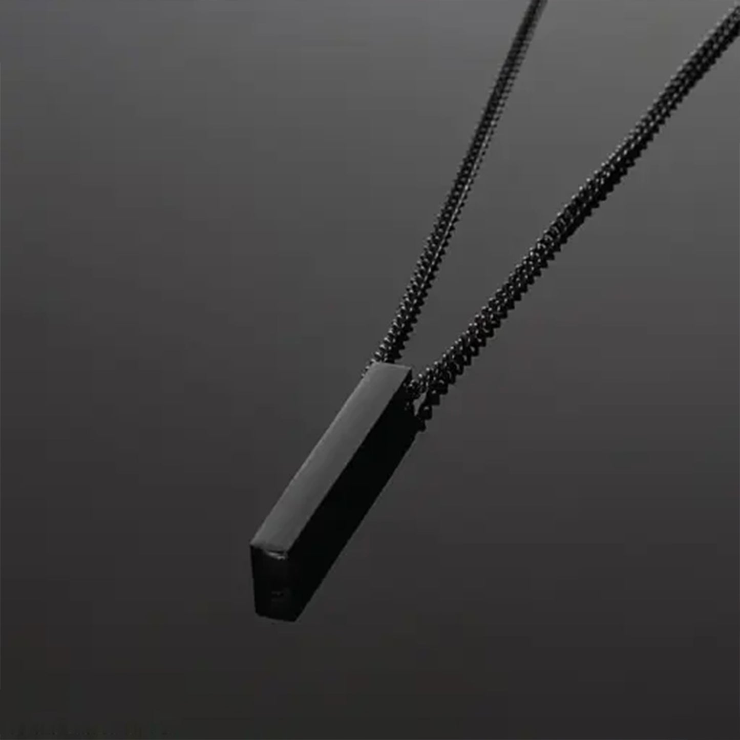 Black Bar Pendant With Sleek Chain