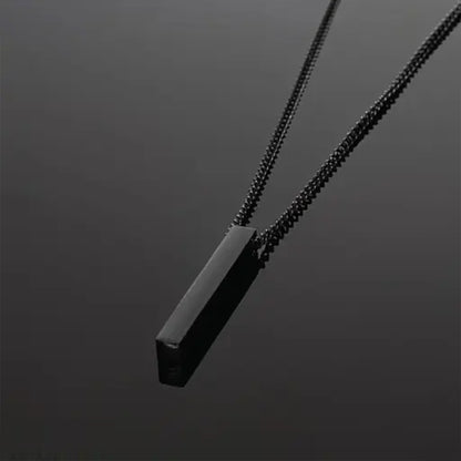 Black Bar Pendant With Sleek Chain