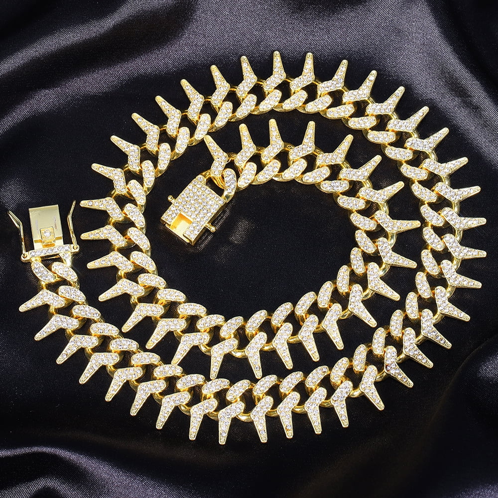 Iced Out Rivet Spike Chain