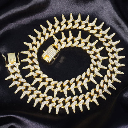Iced Out Rivet Spike Chain