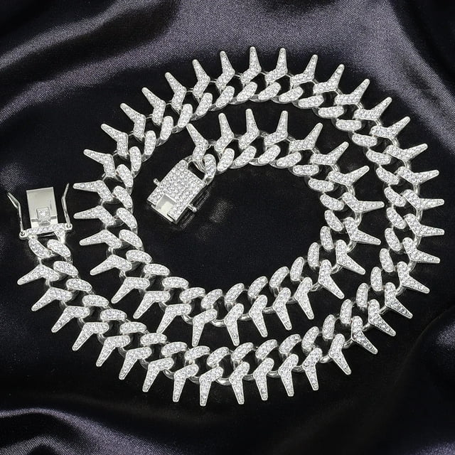 Iced Out Rivet Spike Chain