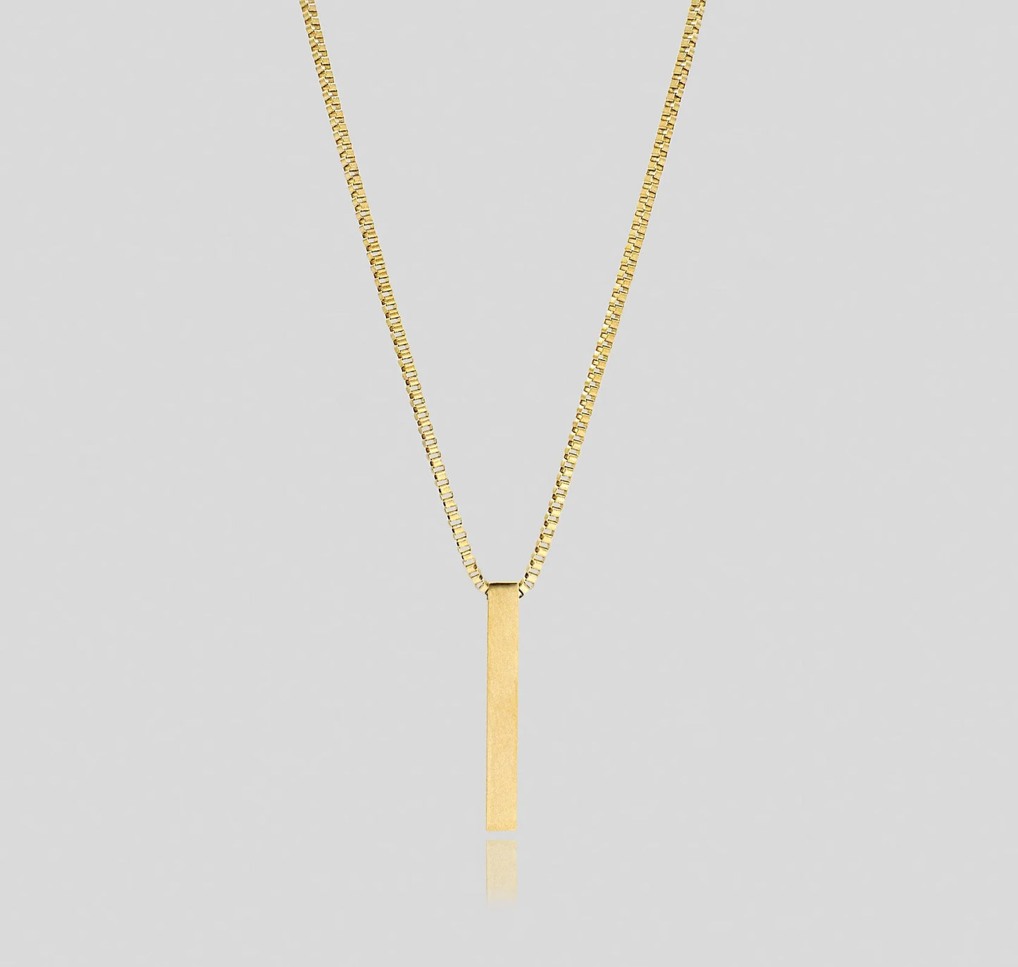 Gold Bar Pendant With Sleek Chain