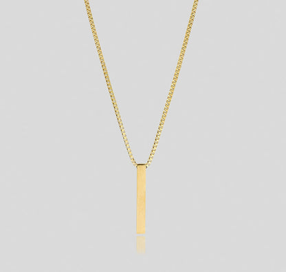 Gold Bar Pendant With Sleek Chain